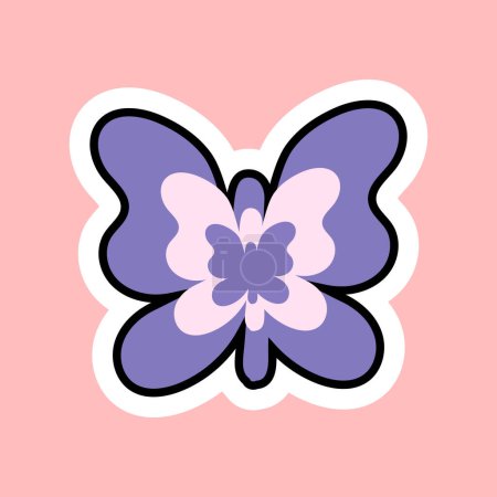 hand drawn butterfly doodle illustration for tattoo stickers poster