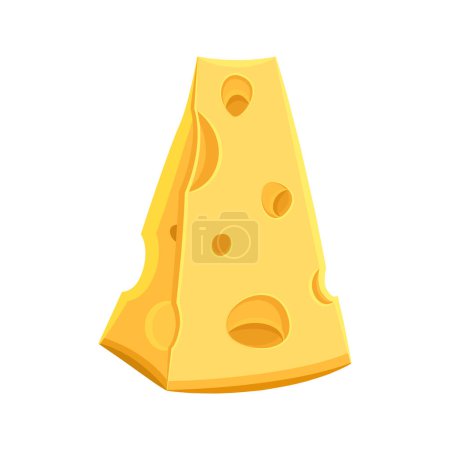 Téléchargez les illustrations : Triangle fromage suisse isolé sur fond blanc - en licence libre de droit