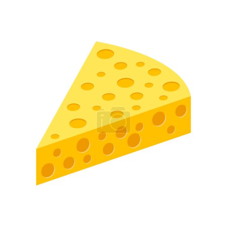 Téléchargez les illustrations : Triangle fromage suisse isolé sur blanc - en licence libre de droit