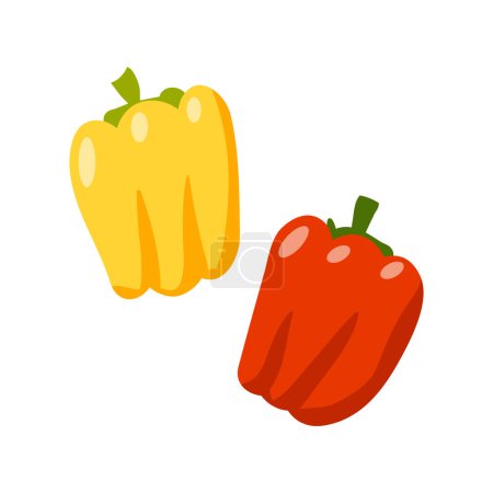Illustration for Vector bell pepper sweet paprika vegetable fresh veggie - Royalty Free Image