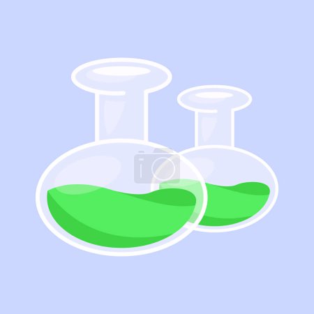 vector scientific experiment in laboratory flask