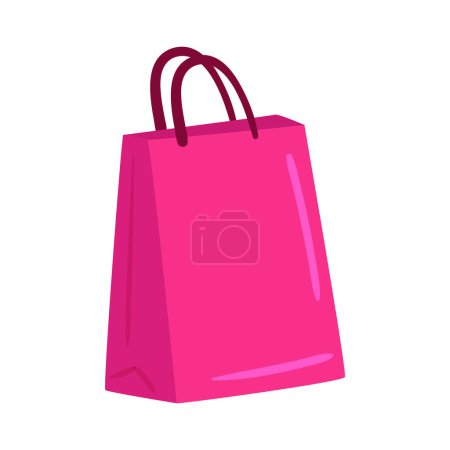 Téléchargez les illustrations : Icône de sac de papier de shopping vectoriel isolé - en licence libre de droit