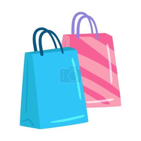 vector shopping paper bags icon isolated on white