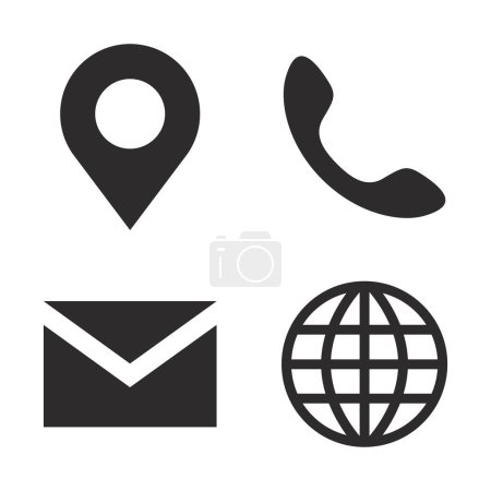 Illustration for Vector business card icons set on white - Royalty Free Image