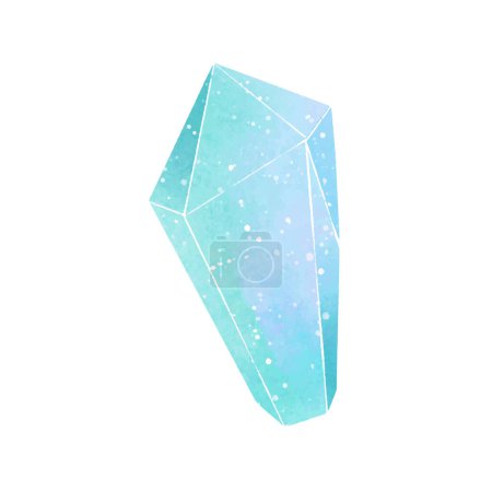 vector watercolor crystal on white background