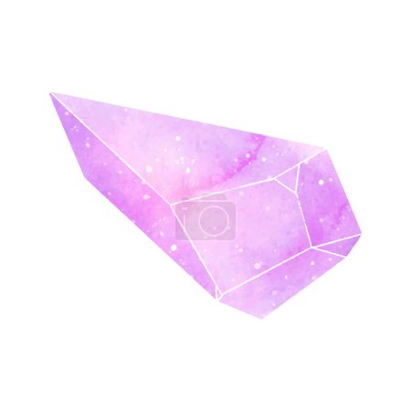 vector watercolor crystal on white background
