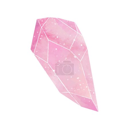 Vector watercolor crystal on white background