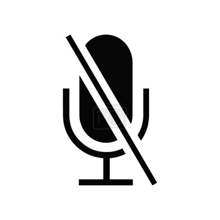 Ilustración de Vector tachado icono de vector de micrófono - Imagen libre de derechos