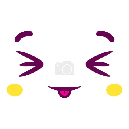 Vector handgezeichnetes flaches Design Kawaii-Gesicht