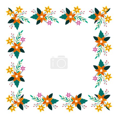 vector dibujado a mano primavera floral marco concepto