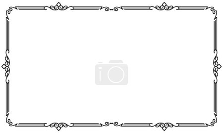 Téléchargez les photos : Cadre ornemental dessiné à la main vectoriel sur fond blanc - en image libre de droit