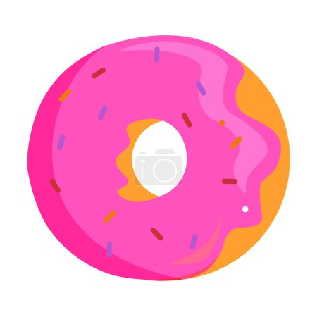 Ilustración de Donut de postre con salpicaduras en blanco - Imagen libre de derechos