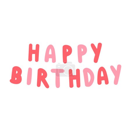 Vector happy birthday letter on white background