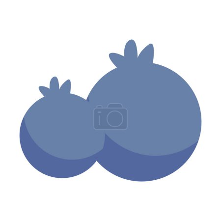 Vector blueberry fruit blueberry vector icon cartoon design ilustration blueberry with leaf