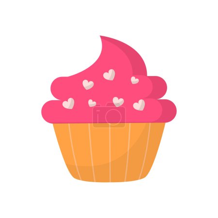 Illustration for Vector delicious cupcake illustration on white background - Royalty Free Image