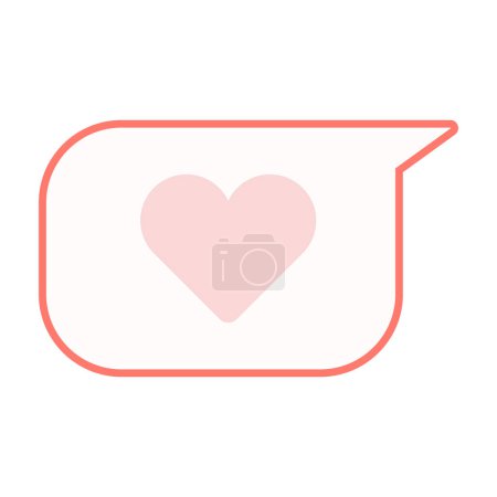 Valentine's day illustration message with heart decorative element Romantic love icon flat style