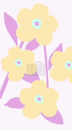Hand drawn mobile phone wallpaper, cute floral pattern