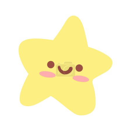 Cute star illustration on white background