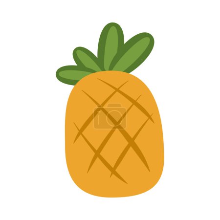 Icono de fruta fresca de piña aislado sobre fondo blanco