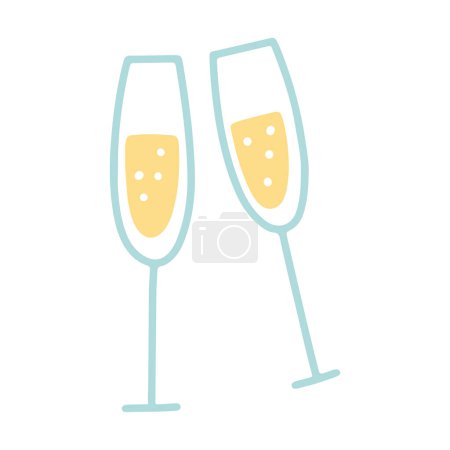 champagne drink isolated on a white background