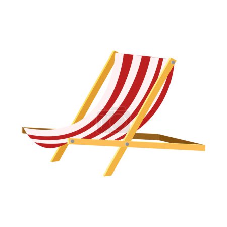 banc de chaise de plage isolé sur fond blanc