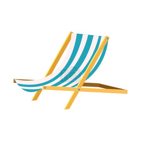 banc de chaise de plage isolé sur fond blanc