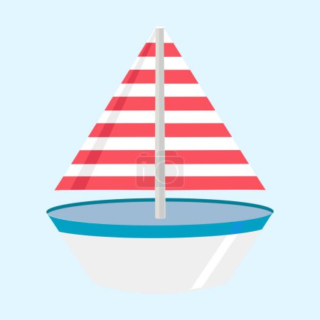 Ilustración de Icono del barco aislado sobre fondo azul - Imagen libre de derechos