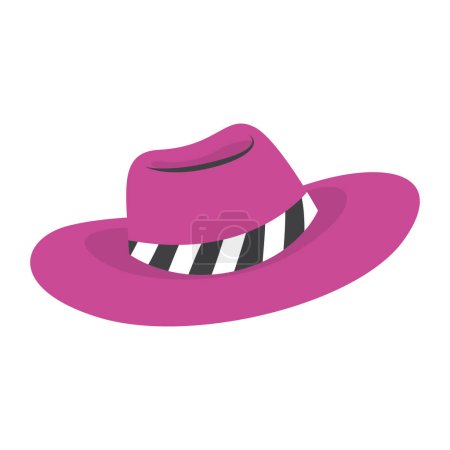 Illustration for Summer hat in flat style icon on white background - Royalty Free Image