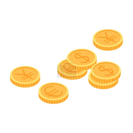dollar coin icon isometric of dollar coin on a white