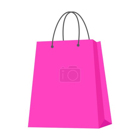 Téléchargez les illustrations : Shopping sacs en papier icône isolé sur fond blanc - en licence libre de droit