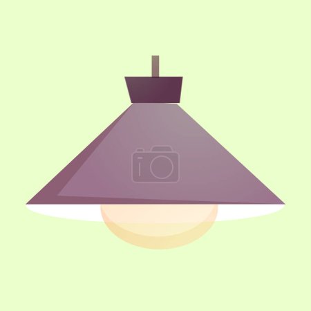 lampe intérieure icône plate lumière moderne sur fond vert