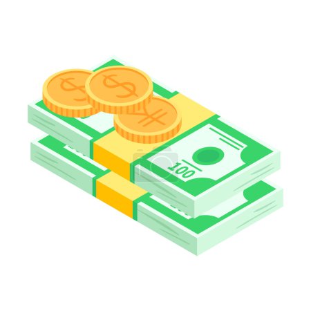 money illustration on a white background