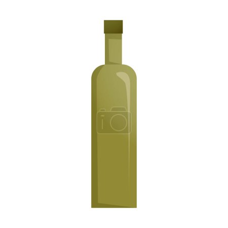 bouteille d'huile d'olive illustration sur fond blanc