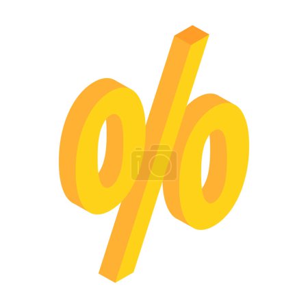 Percent sign illustration isolated on a white background