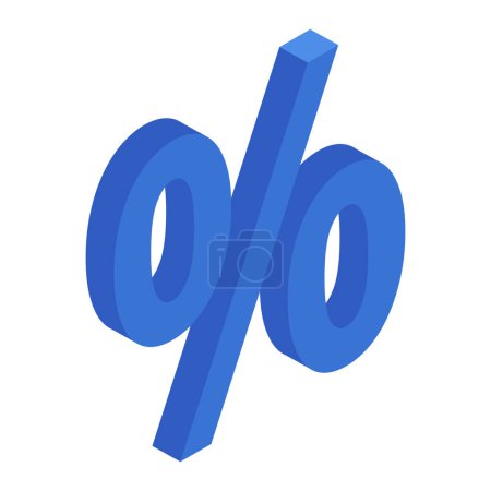 Percent sign illustration isolated on white background