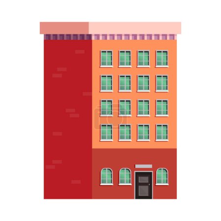 Gebäude Cartoon isolierte Illustration auf weißem Hintergrund