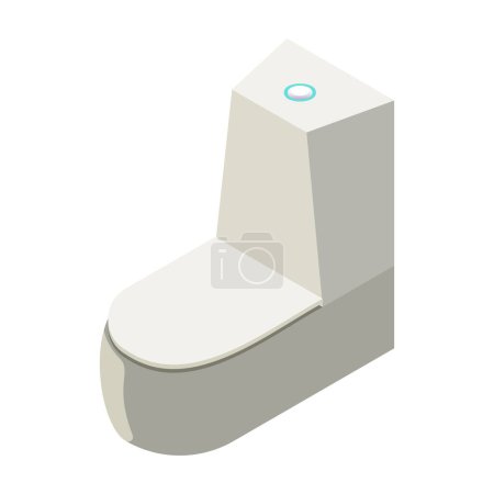 Toilettenobjekt 3D-Modellierung auf weißem Hintergrund