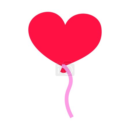 Love heart balloons illustration on a white background
