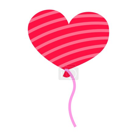 Love heart balloons illustration on white background