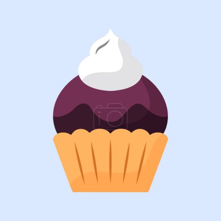 Cupcake dessert on blue background design