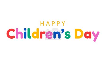Happy Childrens Day text isolated on white background