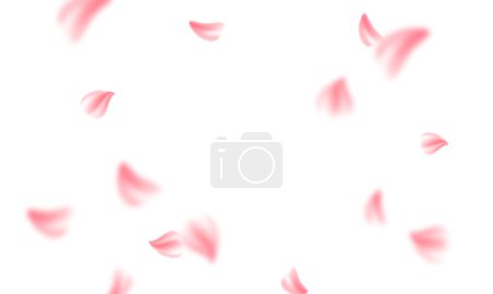 Ilustración de Sakura pétalos voladores sobre fondo transparente - Imagen libre de derechos