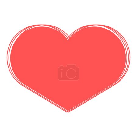 Heart shape Love icon isolated on white