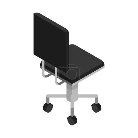 Bürocomputer-Stuhl-Symbol isometrisch auf weiß