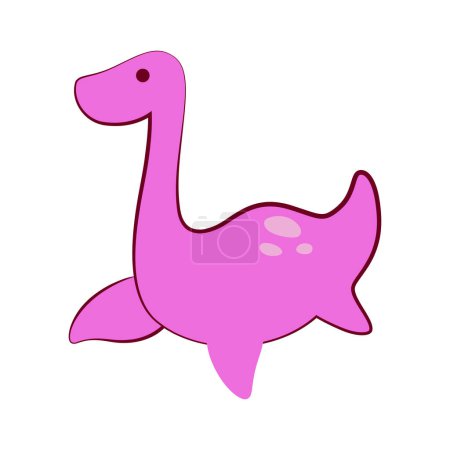 Niedlicher Plesiosaurus Dinosaurier Cartoon auf weiß