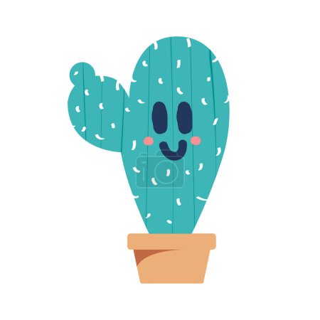 Illustration drôle de cactus sur un blanc