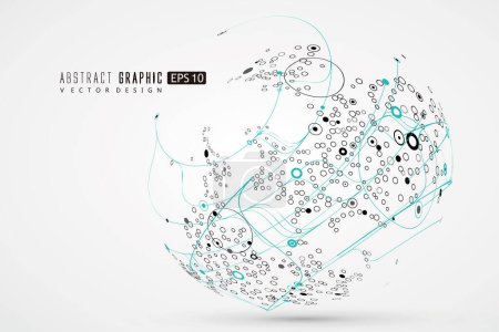 Illustration for Abstract sphere graphics, futuristic concept lines, technological sense design. - Royalty Free Image