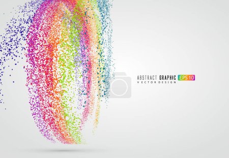Ilustración de Una figura abstracta en forma de arco iris compuesta de innumerables puntos, que simboliza la elevación y las buenas intenciones. - Imagen libre de derechos