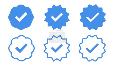 Photo for Green tick confirmation symbol icon set with fill and stroke. Green tick, yes, confirmation symbol. Green check mark button for verification or confirmation icon set. - Royalty Free Image