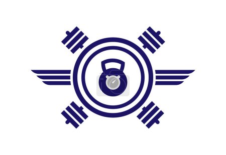 Logo de Fitness Club, logotipo de fitness, ícono de mancuerna, logotipo de gimnasio Imágenes y vectores, Stock de fotos